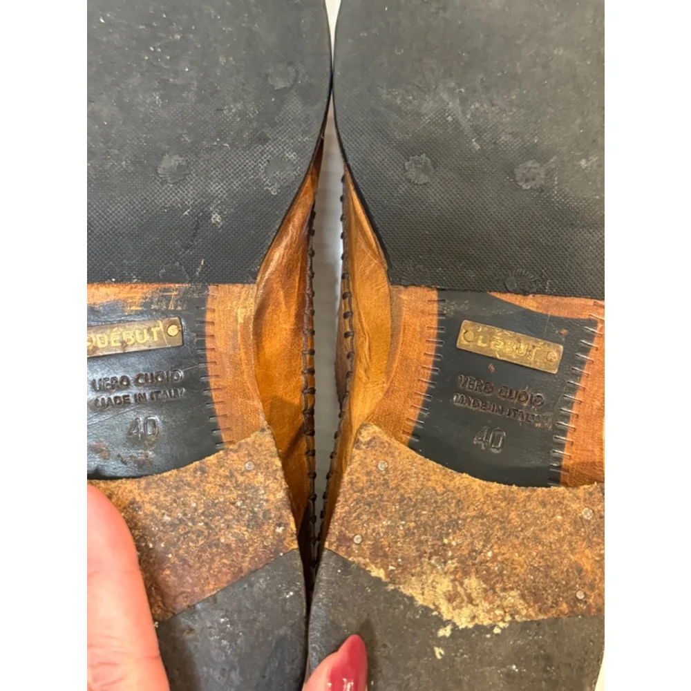 Debut Brown Leather Loafers, Size 40/7